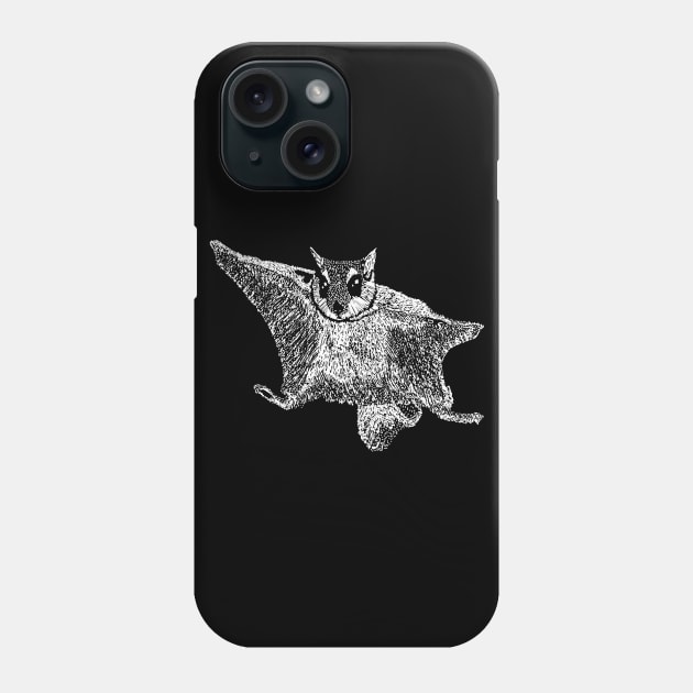 Flying Squirrel Art Phone Case by Get Hopped Apparel