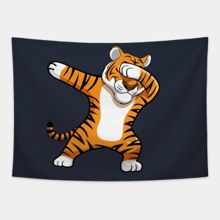 Dabbing Tiger Football Mascot Tapestry