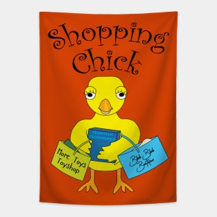 Shopping Chick Text Tapestry