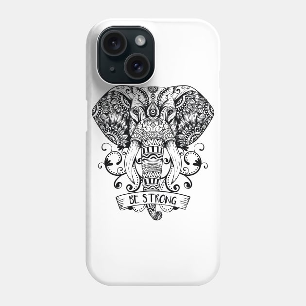 Mandala elephant - Be Strong Phone Case by madeinchorley