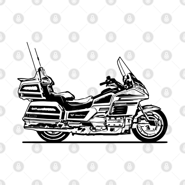 GL1500 Goldwing Motorcycle Sketch Art by DemangDesign