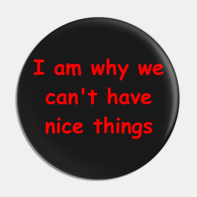 I am why we cant have nice things Pin by Embrace the Nerdiness