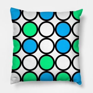 Abstract circle pattern grid with blue and green colours - illustration Pillow