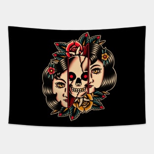 Women skull Tapestry