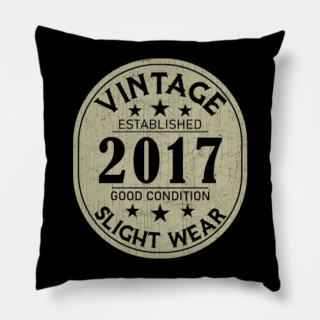 2017 Vintage - Good Condition Slight Wear Pillow by Stacy Peters Art