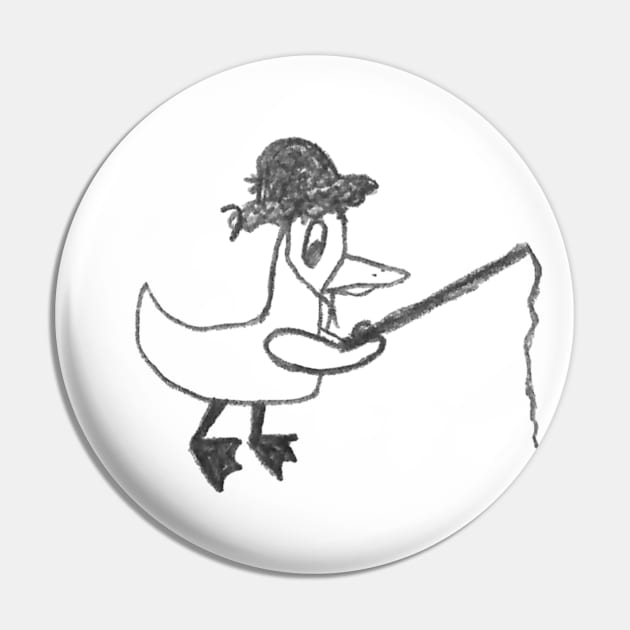 Fishing Duck Pin by Emma Lorraine Aspen