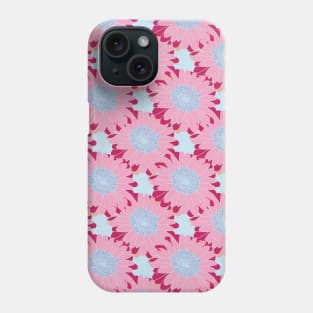 Pink and Blue Daisy Floral Pattern Phone Case