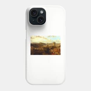 Edinburgh From The Calton Hill By David Roberts Digitally Enhanced Phone Case