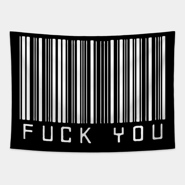 Funny Barcode Fuck You Tapestry by Bahaya Ta Podcast