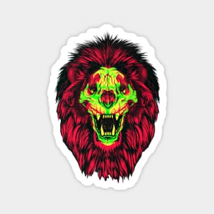 Lion Skull Interactive Magenta&Green Filter T-Shirt #2 By Red&Blue Magnet