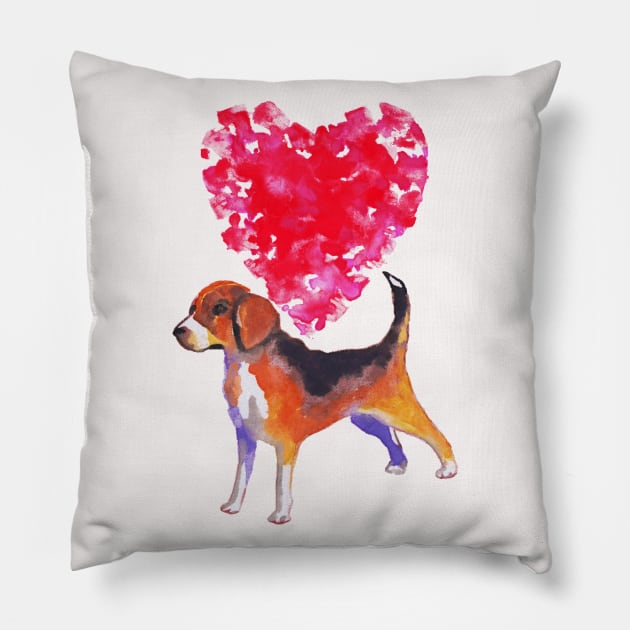 I love beagle Pillow by AgniArt