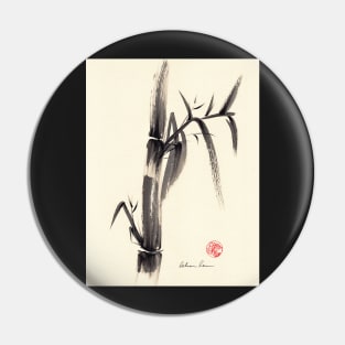 Silence - Sumie ink wash bamboo painting Pin