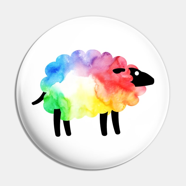 Rainbow Sheep Pin by NatLeBrunDesigns