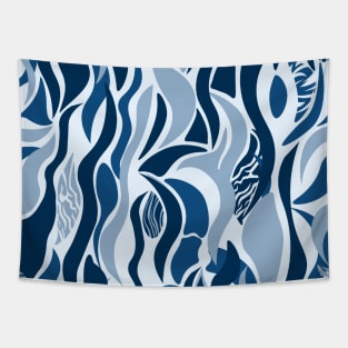 Abstract blue tribal pattern Tapestry