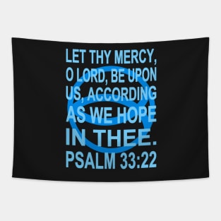 Blue Ichthys - Psalm 33:22 Tapestry