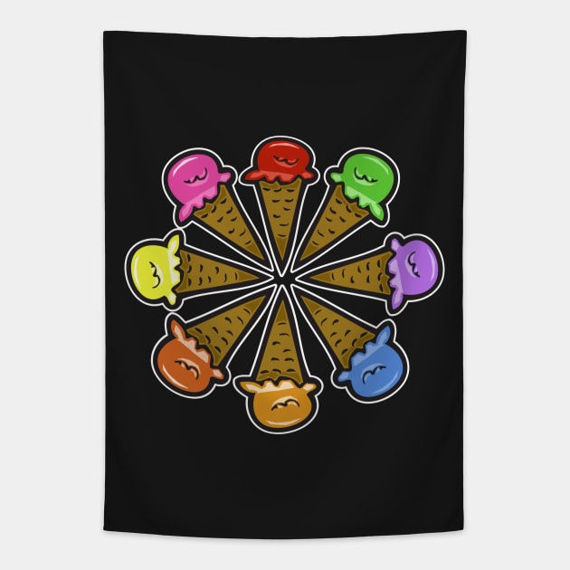 Ice Cream Cones Tapestry by headrubble