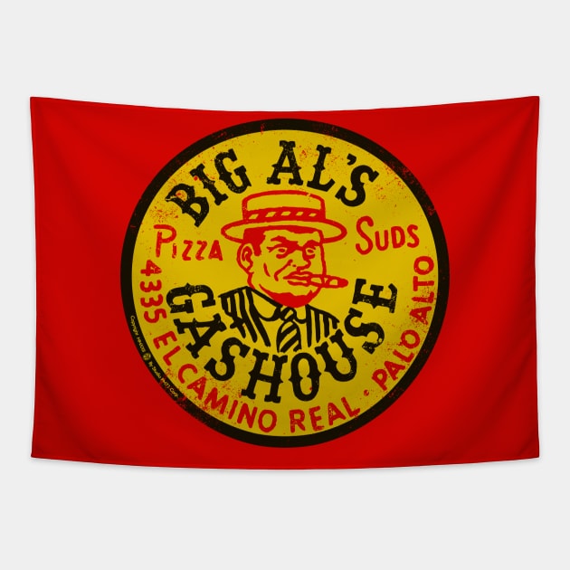 Vintage Big Al's Gashouse Pizza and Suds Palo Alto Tapestry by StudioPM71