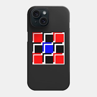 Red, black and blue squares Phone Case