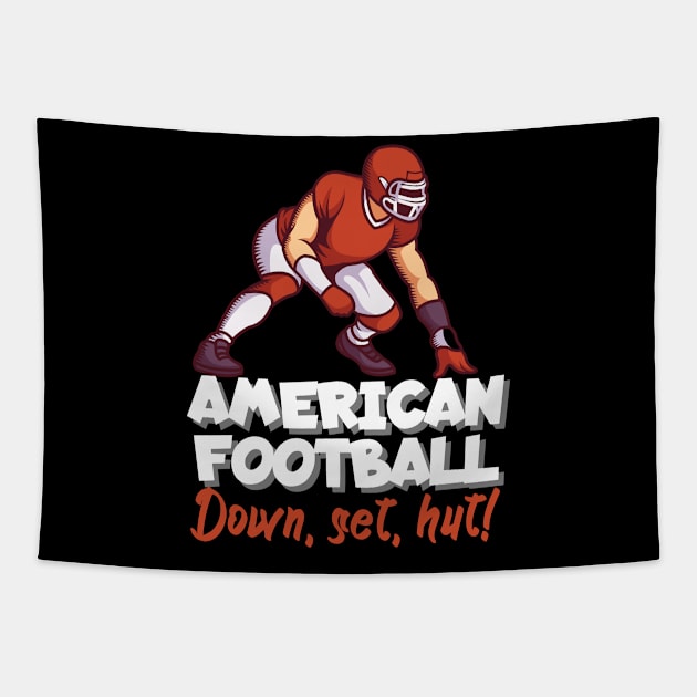 American football. Down, set, hut! Tapestry by maxcode