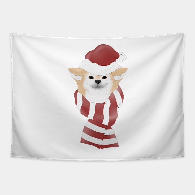 Shiba Akita Dog Christmas X-Mas Tapestry by Fennekfuchs