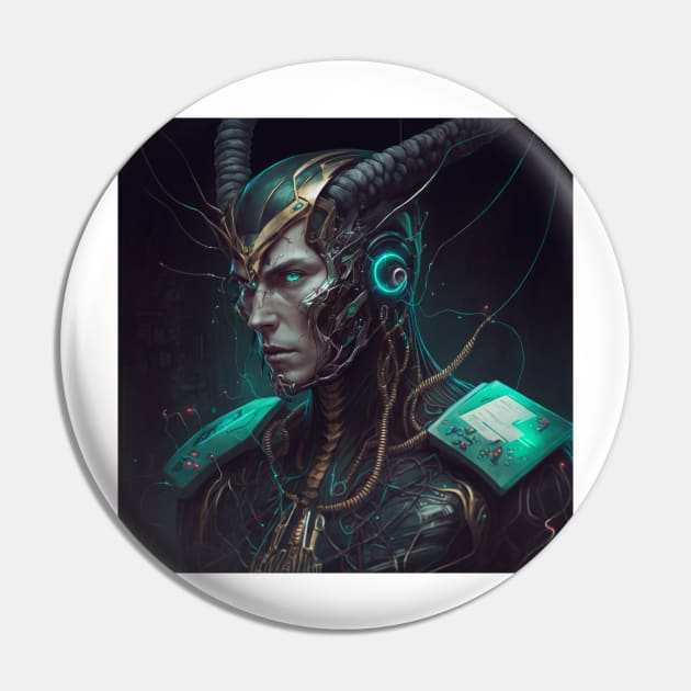 Cybernetic Cyborg Inspired Loki, Midjourney AI Pin by AICreateWorlds