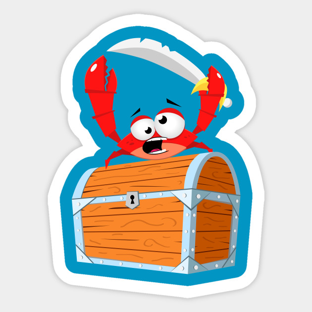 pirate crab pirate sticker teepublic