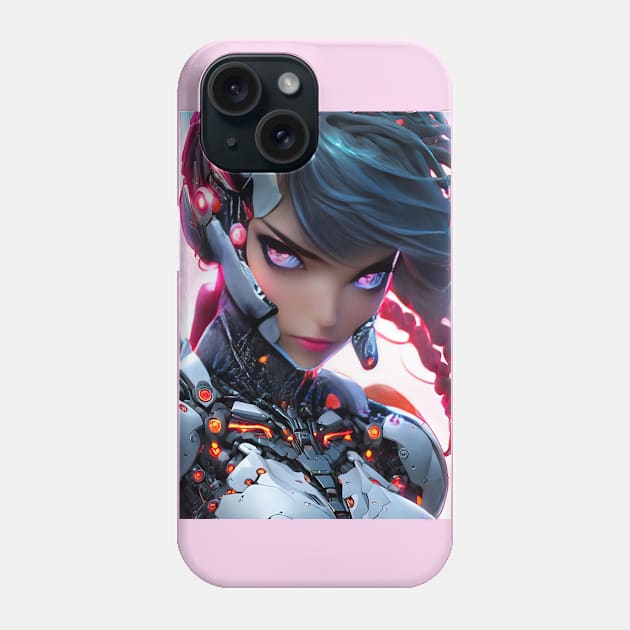 Anime cyborg girl Phone Case by Spaceboyishere