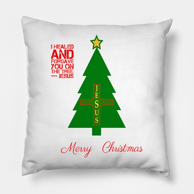 MERRY CHRISTMAS CROSS JESUS T-SHIRT Pillow by phemalepheonix8