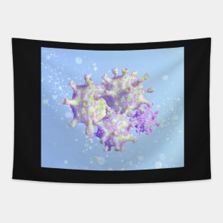 Bright lurid beautiful coronavirus cells Tapestry