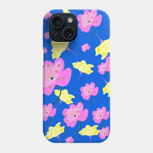 Cute Flowers in the Cornflower Background Phone Case