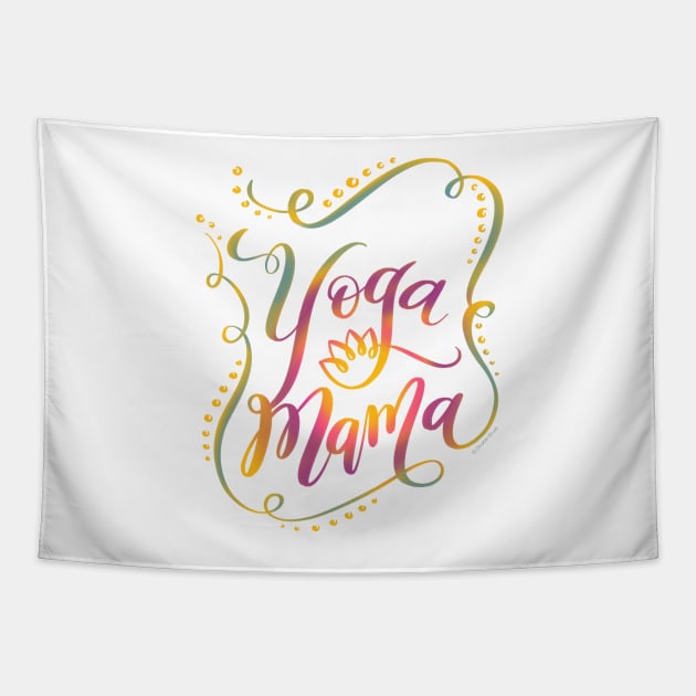 Yoga Mama Hand Lettering Tapestry by DoubleBrush