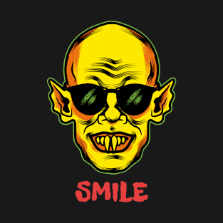 Monster Smile Vampire scary halloween design T-Shirt