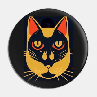 cat halloween orange minimalist Pin