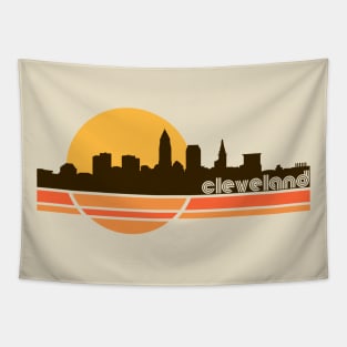 Cleveland Ohio Retro 70s Tourist Souvenir Tapestry