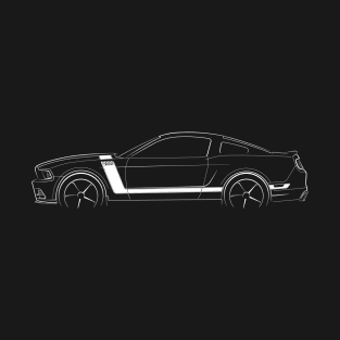 2013 Ford Mustang Boss 302 - profile stencil, white T-Shirt