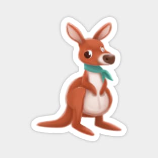Cute Kangaroo Drawing Magnet