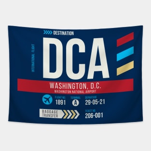 Washington DC (DCA) Airport Code Baggage Tag Tapestry