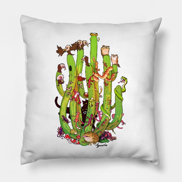 Desert Ecosystem Pillow by AgaCactus