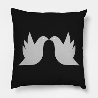 Love Doves Grey Pillow