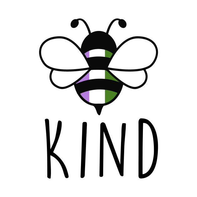 Be Kind Genderqueer Bee Gay Pride LGBT Rainbow by Lones Eiless