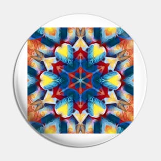 vivid primary coloured hexagonal kaleidoscope design Pin