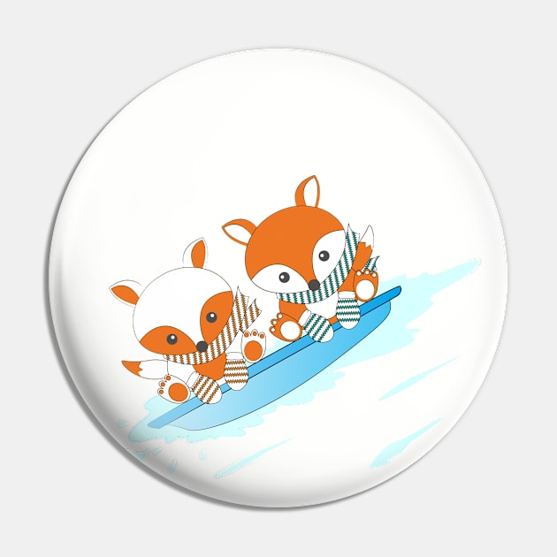 Skiing Pin by HK Chik