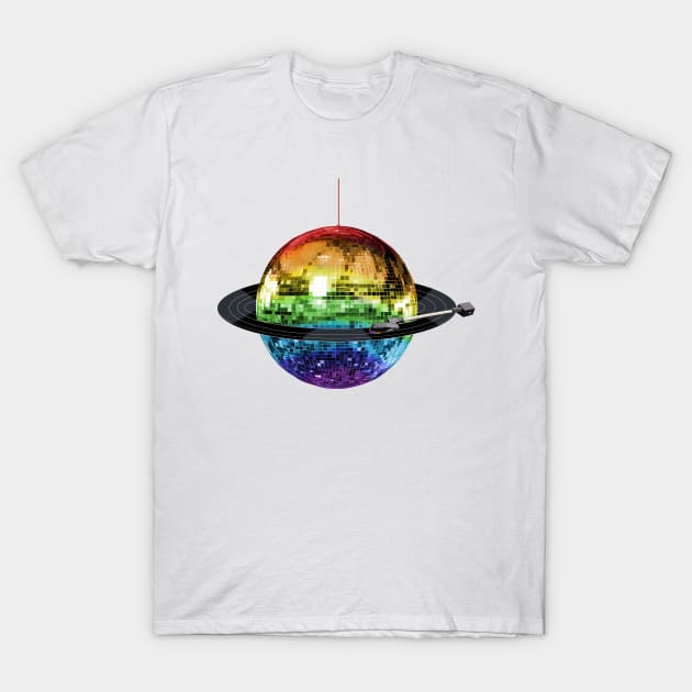 Disco Ball Retro Rainbow Record Planet