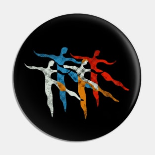 Creative Colorful Modern Dancers Pin