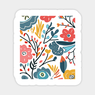 Cute boho floral eclectic design Magnet