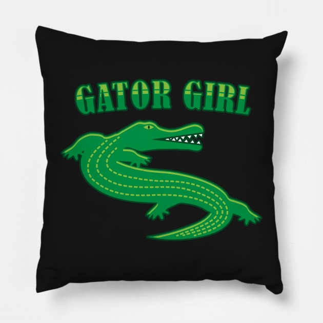 Gator Girl Alligator Love Reptile Pillow by BraaiNinja