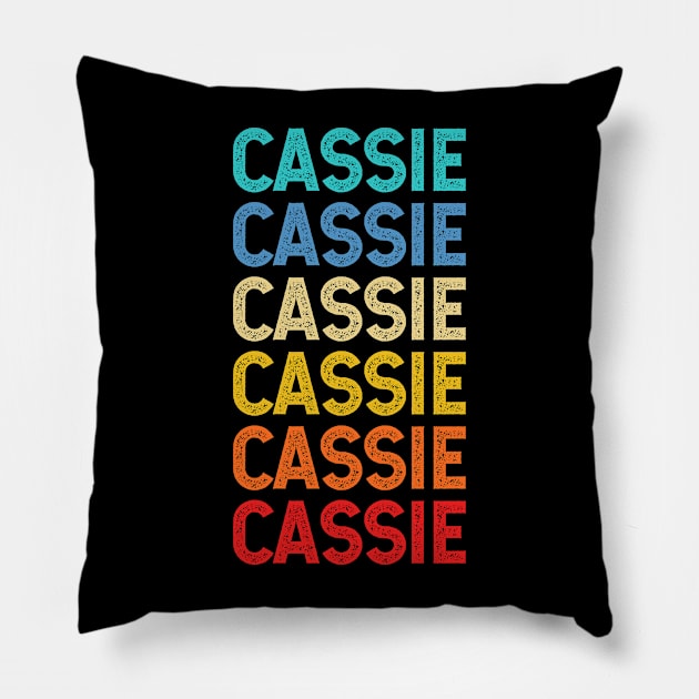 Cassie Name Vintage Retro Custom Gift Named Cassie Pillow by CoolDesignsDz