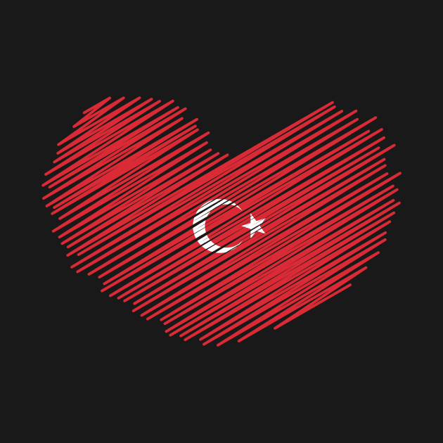 Turkey Heart Flag Design by Sanu Designs