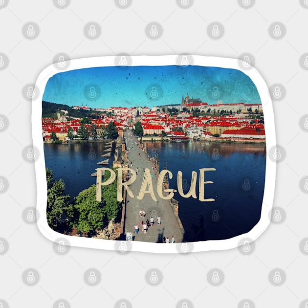 Photography of Prague distressed Magnet by BoogieCreates