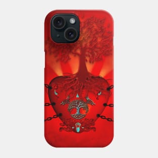 Awesome heart with celtic tree Phone Case